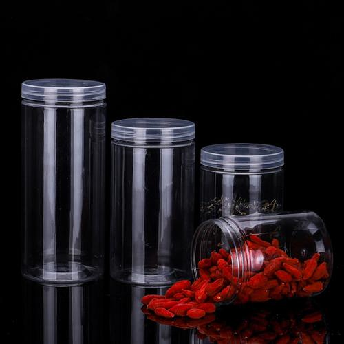 圆形密封罐透明塑料罐子食品罐干果pet花茶饼干盒包装酱菜蜂蜜瓶
